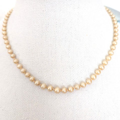 Glass Pearl Choker Necklace Knotted Rope Vintage Dainty Prom Wedding Jewelry