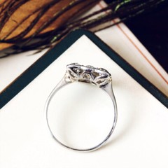 2.25Ctw White Round Cut CZ Retro Style Engagement Wedding Ring Solid 925 Silver