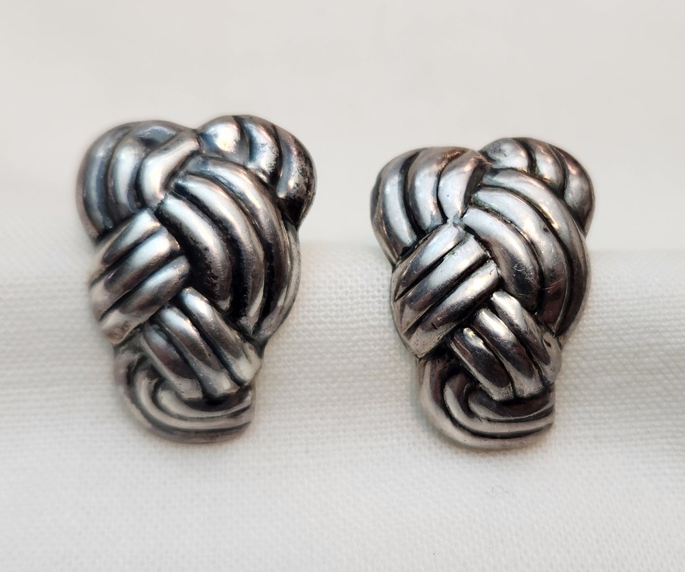 Vintage Weave Knot Sterling FAS Stud Earrings
