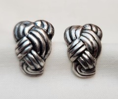Vintage Weave Knot Sterling FAS Stud Earrings