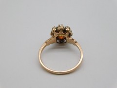 SWEET VICTORIAN 10K ROSE GOLD FIERY FIRE OPAL STONE PEARL RING SIZE 4.5