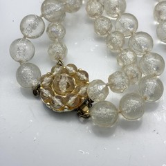 Beaded Statement Necklace Lot 2 Vintage GRAZIANO Chunky Single and Clear Double
