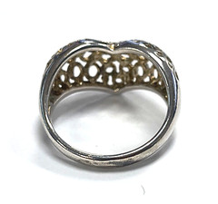 Estate 925 Sterling Silver Filigree Dome Heart Ring Size 8