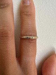 Art Deco 14K Yellow Gold Engraved Milgrain Wedding Band | Vintage Stacker Ring |