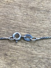 Vintage Ross Simons Black Spinel Two-Tone Sterling Silver Pendant Necklace 20”