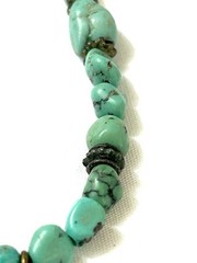 Vintage Handmade Turquoise Bead And Pendant Necklace Adjustable Length