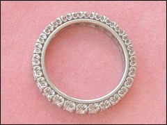VINTAGE 1.35 ctw BRILLIANT DIAMOND PLATINUM ETERNITY BAND RING 1950 sz 10-10.25