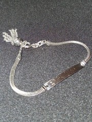 Vintage 1950s ELCO Sterling ID Bracelet With Tassel, Never Engraved