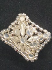 Vtg Red Rhinestone Brooch Possibly by D&E / Juliana