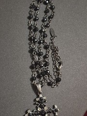 VTG VCLM Nordstrom Victorian Style Cross Necklace Rhinestone Crystal Goth Boho