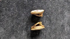 Vintage Micro Mosaic “Rose” Clip on Earring Unusual Shape!