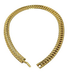 Gold panel chain necklace collar choker retro 1980’s runway career vintage chic