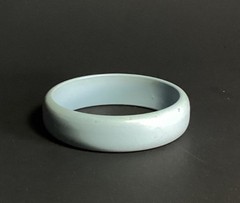 Vintage Minimalist Mod Pastel Blue Lucite Bangle Bracelet with Matte Finish