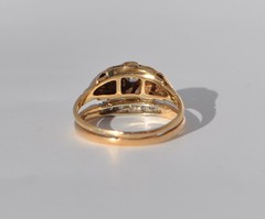 Antique Old 14k Solid Gold Natural Mine Cut Diamond Ring Band – Wedding Set 7.25