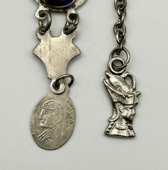 Vintage Scarab Bracelets Pharaoh Pendant Lapis Egyptian Revival Blue *READ*