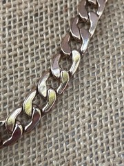 Vintage Gold Tone Cuban Chain Necklace Flat Unisex Lobster Clasp Adj 16″ + 2.5″