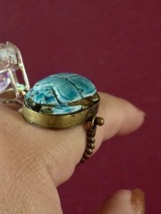 Aunt Elza Large Scarab Egyptian Ring Magical Strega Fortune Teller Heirloom