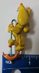 Vintage LISNER Poodle Dog Holding Umbrella Brooch Pin Enamel MCM Figural