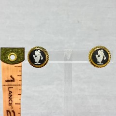 Vintage Wedgwood Black & White Jasperware Fairy Angel Necklace & Earrings Set