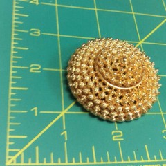 Vintage Gold Tone Pin Brooch Signed Cora Approx 2 inch wide x 1 inch tall Nice!