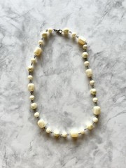 Vintage Square Faux Pearl Choker Necklace