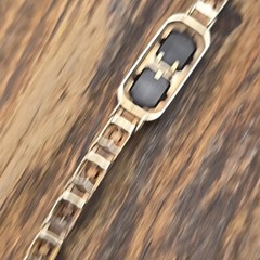 RARE Antique Art Deco Belais 10K White Gold Diamond Onyx Filigree Bracelet