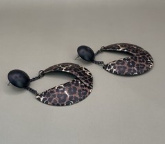 Edgar Berebi Women’s Hoop Earrings Pierced Cheetah Animal Print