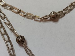 VINTAGE ART DECO FLAPPER NECKLACE 62″ GLASS TUBE MERCURY BEADS
