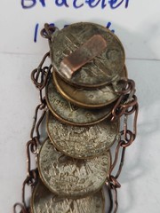 Vintage Mexican Coin Link Bracelet Estados Unidos Mexicanos 1 Centavo 1950’s HM