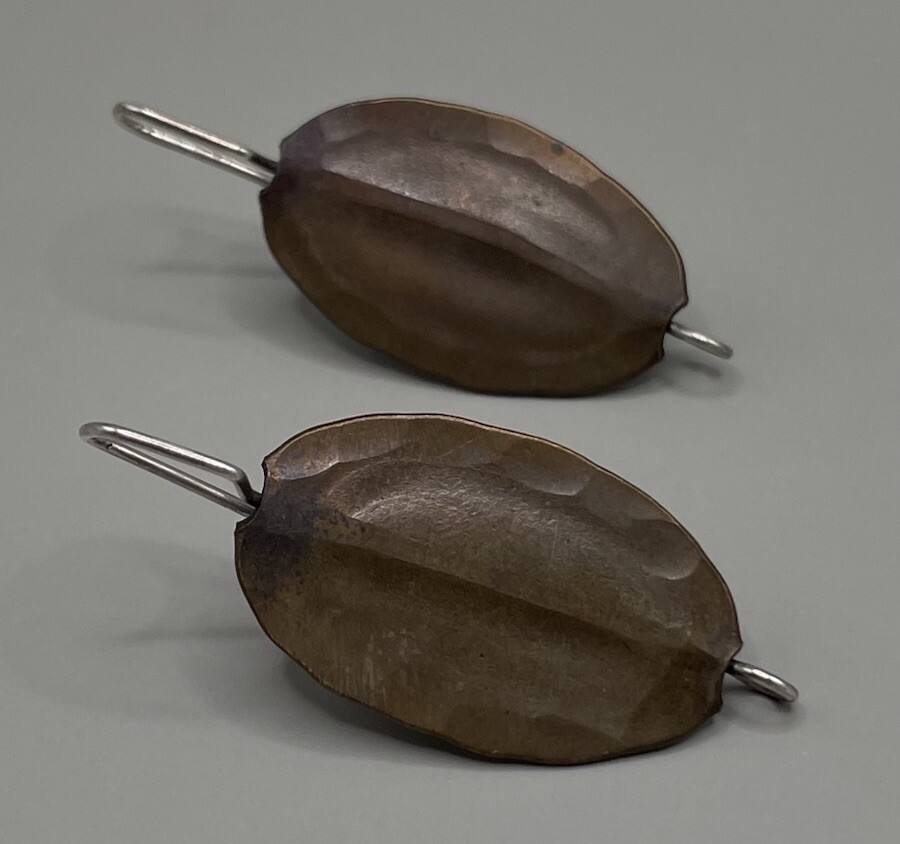 TOZ BAIKIN Women’s Earrings Pierced Copper Sterling Silver Artisan 1.5”