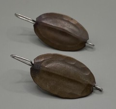 TOZ BAIKIN Women’s Earrings Pierced Copper Sterling Silver Artisan 1.5”
