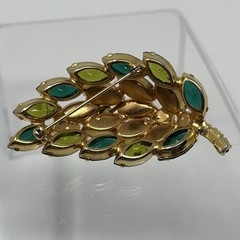 Vintage Juliana Demi Parure Brooch Earrings Leaf Layered Navette Set