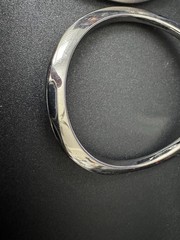 2 DKNY Silver Tone Brushed & Shiny 2.25″ Diameter Bangle Bracelets M1