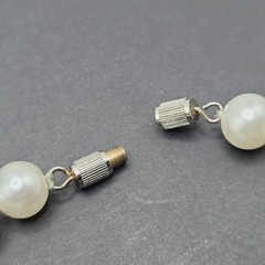 Career Classic Knotted Coated Glass Faux Pearl Silver Tone Vintage Necklace