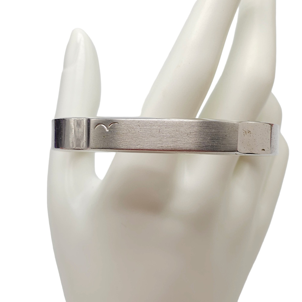 Vintage Speidel Cuff Bracelet ID Identity Engravable Brushed Silver Tone