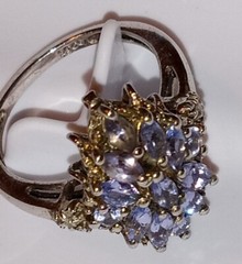 Tanzanite Cluster Ring size 5 never worn inside retailers original gift box