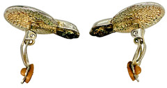 Vintage 1970/80s Clip On Earrings, 4 Pair, Gold-tone, used (DD1)