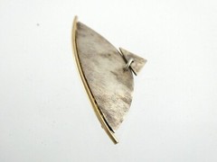 Artisan Signed AC 1996 Sterling Silver Modernist Brooch Handmade Pin 925 4.4g