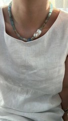 High-quality Baroque Pearls Turquois Stone Necklace Fine pearl necklace vintage