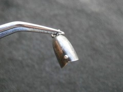 Geneva (?) Cow Bell Nice Tinkle Vintage Silvertone Bracelet Charm Pendant 1.6g