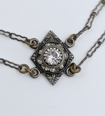 Liz Palacios SF Vintage Crystal Festoon Necklace Filigree Multistrand Art Deco