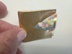 24kt Gold Glazed Porcelain 1980s Germany Hallmarked Rosenthal Brooch Modern Art