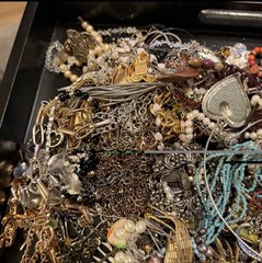 7.8lb Mixed Lot Costume Jewelry Box Lot Wearable Resale Vintage & Modern