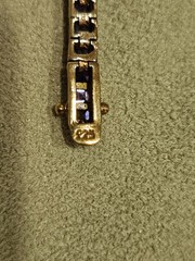 Vintage Multi Color Rainbow Tennis Bracelet Gold Tone over 925 Sterling Silver