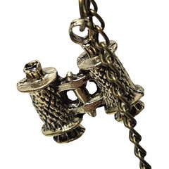 Vintage Globe Pendant Necklace Binoculars Charm Traveler Hiker Adventure