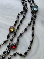 Antique Victorian Religious Multi Strand Drape Necklace Togggle Clasp Beautiful