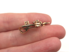 Vintage Antique Victorian 14K Solid Gold Multiple Diamond Leaf Dangle Pendant