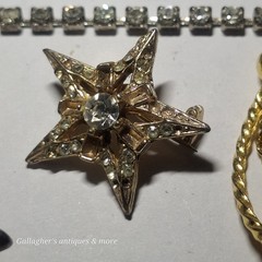 Vintage Costume Jewelry brooch Lot + Etc Rhinestones Earrings bracelet Necklace