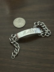 Overmarked Sterling Silver “Master” 8 Inch Military ID Bracelet 43g Please Read