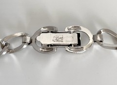 VNTG Large Curb Link Silver Tone Choker Necklace Unisex Adult by PegasusCoro